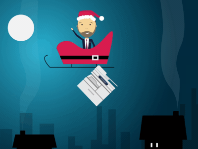 Copier Santa 2d animation ae after effects christmas christmas card christmas flyer copier duik logo animation looping gif