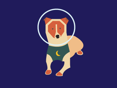 Laika Space Dog dog flat laika space