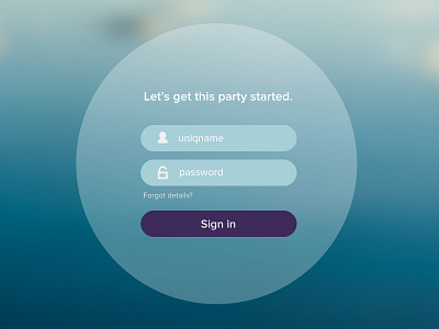 Round Login Form form login ui