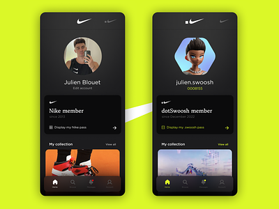 Nike to .Swoosh - Interface design app branding concept design gradient illustration logo ui ux vector