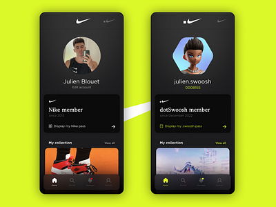 Nike to .Swoosh - Interface design