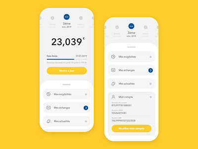 Freelance interface - Concept app branding concept design flat freelance idea menu ui ux yellow