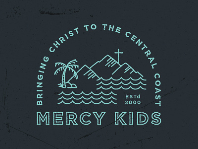 Central Coast Vibes central coast christ cross illustration line art mercy church mountains ocean palm tree san luis obispo surf waves