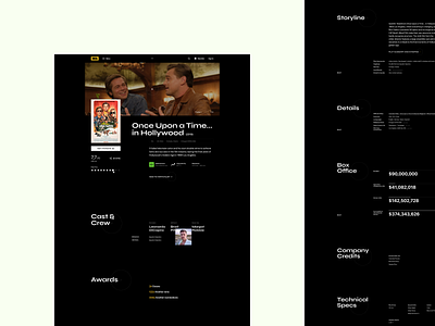 IMDb — New website clean dark design desktop imdb minimalism movie redesign typography ui ux web web design website