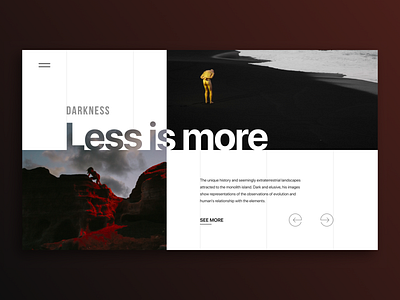 Less Is More • Concept clean dark design desktop first screen minimal rad typography ui ux web website yellow