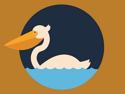 Pelikan bird design icon illustration pelican water