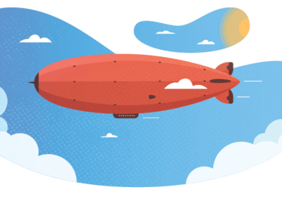 airship clouds design flat icon illustration ship sky