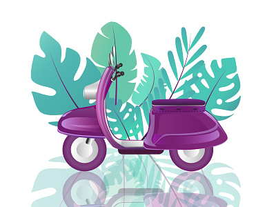 Eco-friendly Scooter design eco ecofriendly ecology grain graphicdesigner green illustration illustrator minimalism minimalist minimalist design poster poster design printmaking purple scooter vector