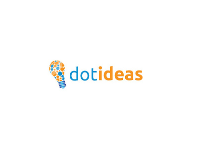 Dotideas brand bulb circles dot idea light logo technology