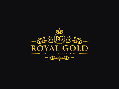 Royal Gold Brand brand crown floral gold logo royal swirl vintage