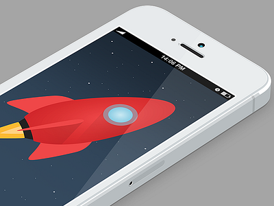 Blast Off! illustrator ios iphone red rocket space vector