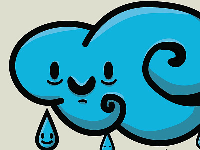 Happy Cloud Illustration blue character cloud happy illustrator rain
