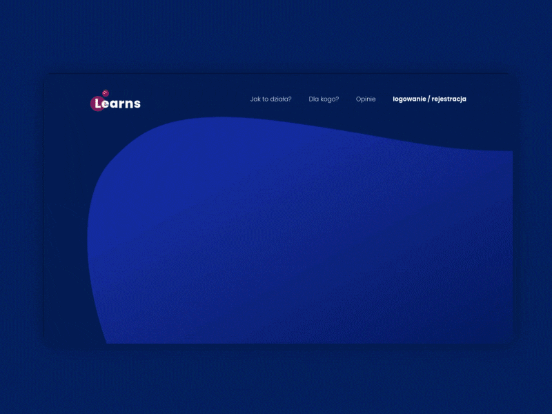 Landing page animation