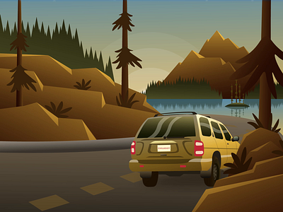 Mountain Drives animation design flat illustration illustrator motion design motion graphic vector