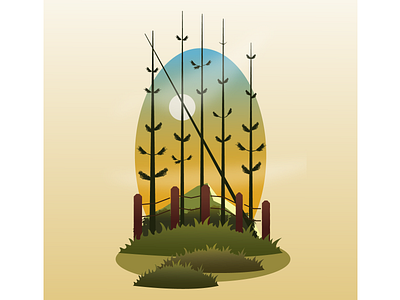 Spring, Winter, and Fall Alberta Landscapes banner design flat illustration illustrator vector