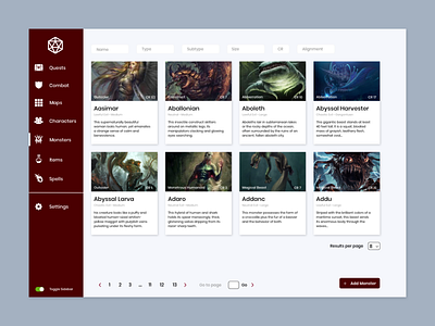 UI Exploration - Dungeons and Dragons Software cards cards ui dnd dungeons and dragons roleplaying software software design ui ui design