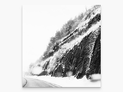 Friendly Reminder black and white bw complacency inspiration mountain photography print roadway snow style board