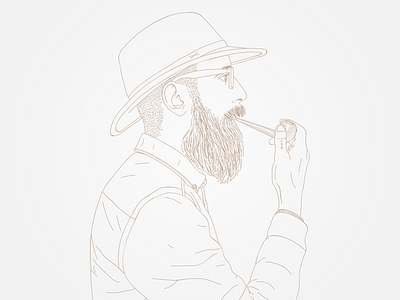 Christopher Baker — Portrait Illustration art avatar detail drawing gold grey illustration line drawing person portrait sketch