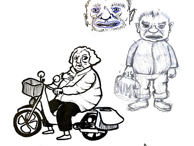 elderly on scooters 01 character drawing elderly illustration motorcycle research scooter scooters sketch