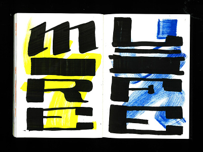 Sketchbook page #06 35 mm drawing dummy illustration ink lettering life marker more morelife page sketch sketchbook spread typo typogaphy