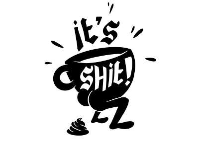 BAD COFFEE black and white coffee illustration pro create sticker vector