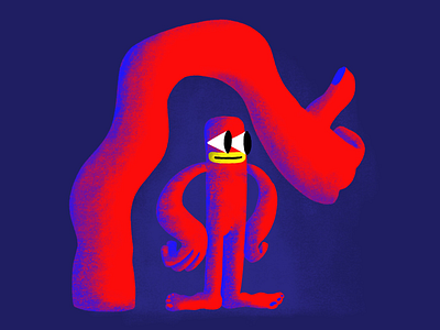No I’m okey blue cartoon character digital emotion ipad pro create red