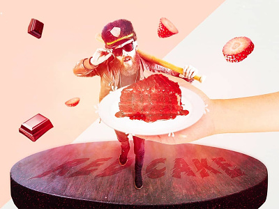red cake social media designs rehana restaurant art brand branding cake color design fly identity lettering minimal photo editing photo manipulation red social media typography vector