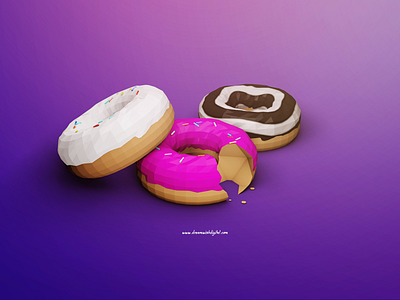 Tasty!!! c4d donuts low poly