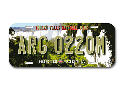 Registration Plate Iguazú Falls design illustration lettering plate registration typogaphy