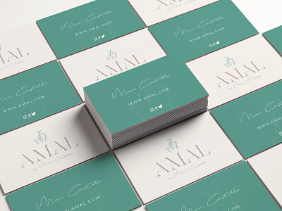 AMAL Beauty branding busines card corporate branding design identity card leafs logo