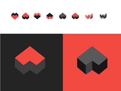 Gaming Studio, the shape of a logo gaming studio geometric heart identity logo shapes win