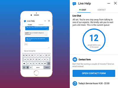 Live Help chat contact contact form customer support help live help