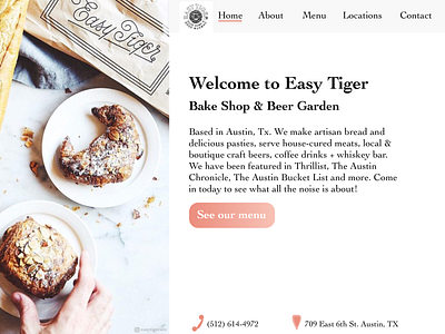 Easy Tiger Landing Page Redesign