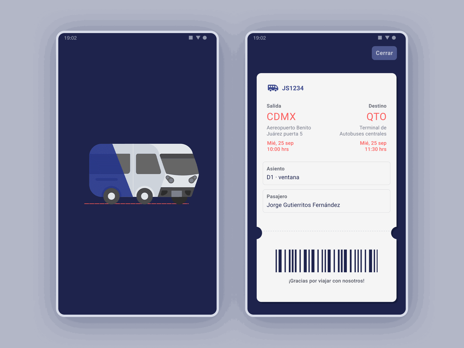 Ticket Booking App Design booking bus gif mobile mobile ui ticket travel traveling