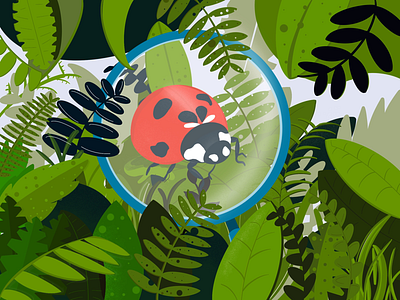 Microspot digital digital illustration digitalart green illustration ladybug nature plants procreate