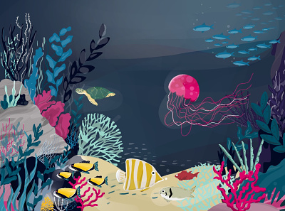 Underwater digital digital illustration digital illustrator digitalart drawing illustration illustration art procreate sea underwater water