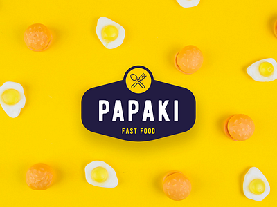 Papaki Logo Concept branding design eggs flat hamburgers logo logo design logotype vector yellow
