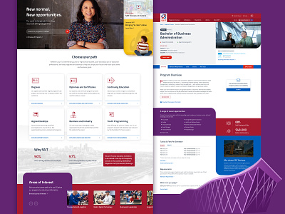 SAIT refresh cards college colorful education homepage purple red ui university