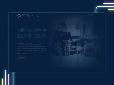 School for Advanced Digital Technology college dark education homepage landing page modern neon colors neon lights parallax school tech ui website