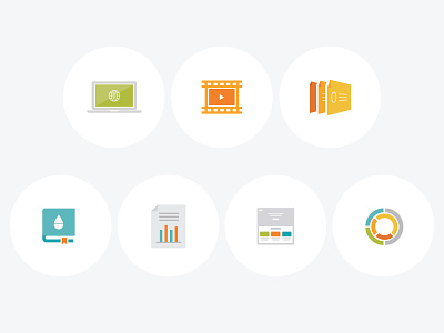 Icons colorful design flat icons illustration tech ui vector website