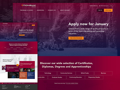 Homepage design college education gradient homepage landing ui ux webdesign website