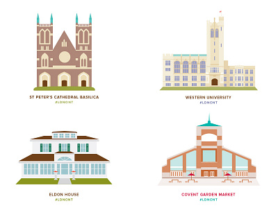 City illustrations architecture canada church city illustration london map market university vector