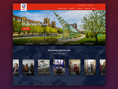 Sait cards college detailpage education homepage innerpage landingpage ui university ux website