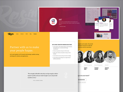 ResIM's site redesign agency clean company design homepage portfolio research typography ui ux website yellow