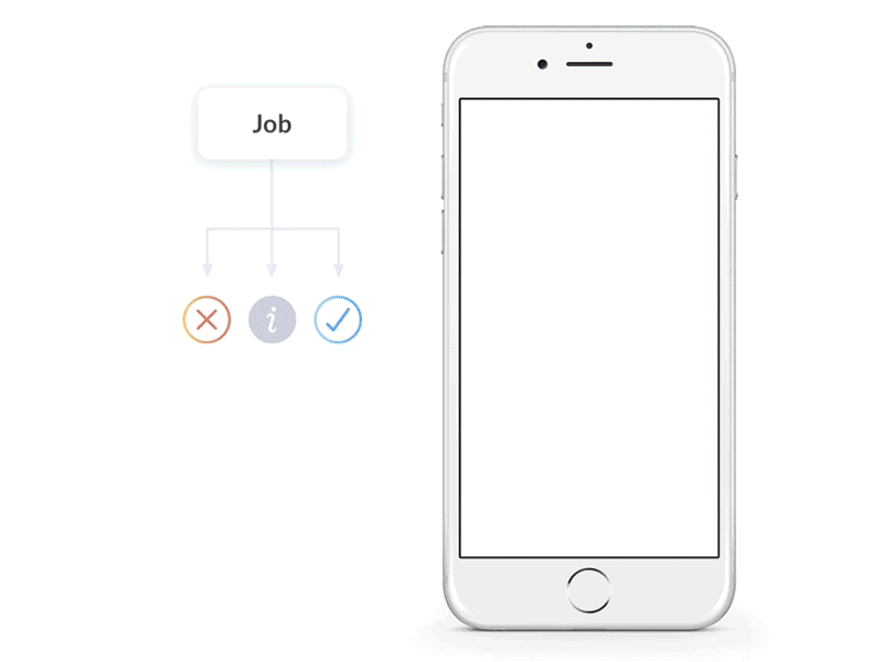 App prototype animation app blue cards clean flinto ios minimal mobile prototype swipe