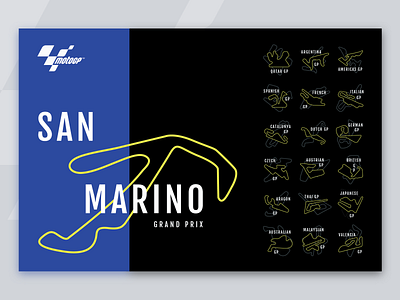 MotoGP Poster black blue minimal motogp motorcycle poster racetrack racing rossi track