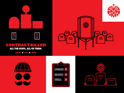 Contract Killer beer graveyard hops illustration label type