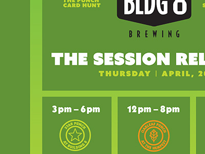 BLDG 8 / SESSION POSTER 420 beer brewery fat type green icons poster spring thick lines