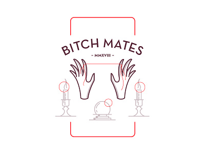 Bitchmates candle hands illustration magic string vector