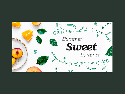 Summer Sweet Summer banner email peaches summer typography vines web